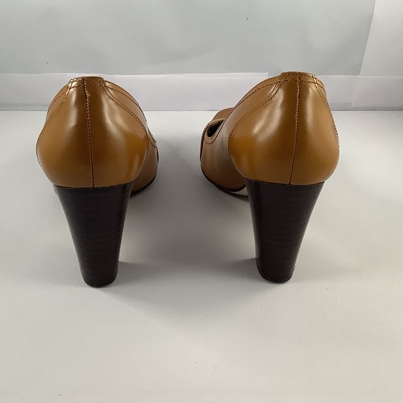 Enzo Angiolini Womens Taurus Brown Patent Leather Square Toe Chunky Heels 7.5 - Picture 6 of 11